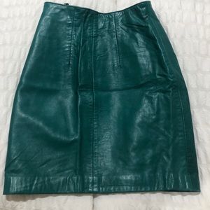 Vintage green leather skirt size 0